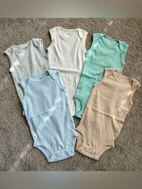 Carter's Ribbed Tank One-Piece Bodysuit - Set of Pastel Colors
